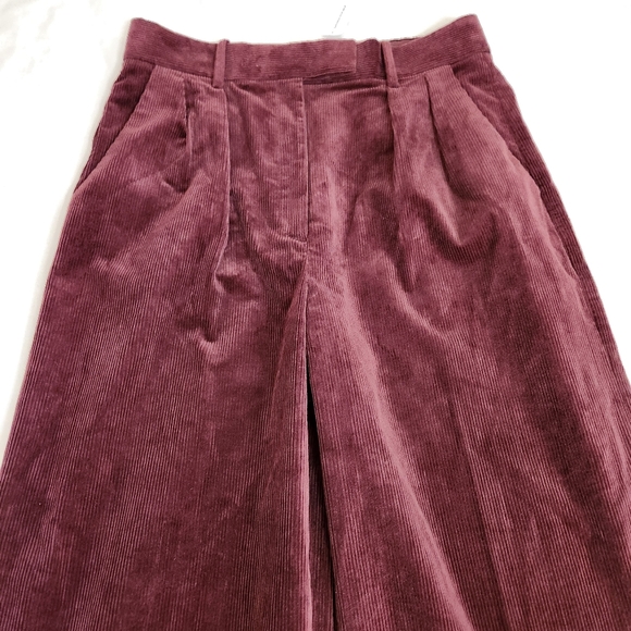 Banana Republic nwt Rivoli wide leg corduroy pants maroon size 12 short 12s - Picture 3 of 13
